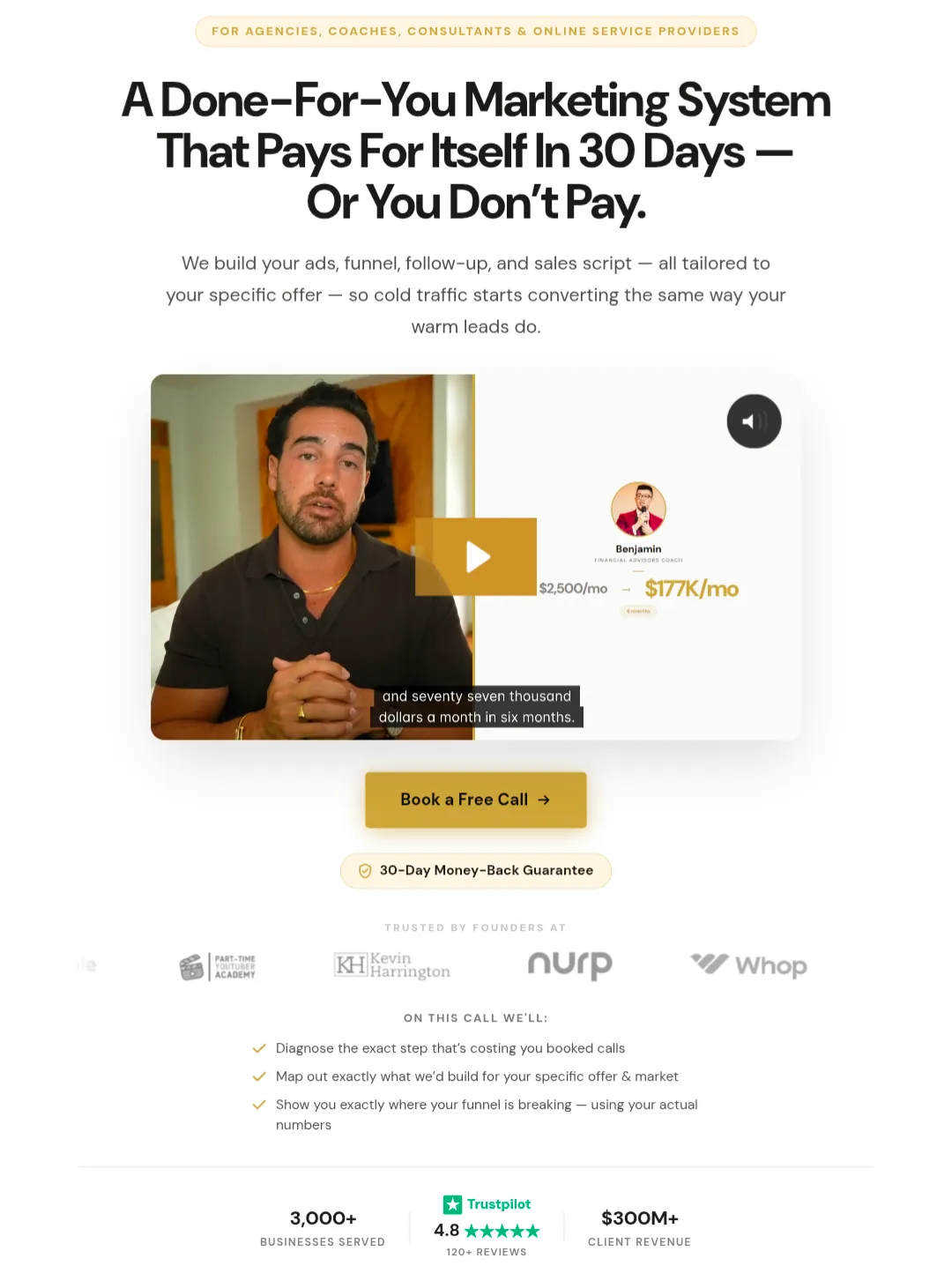 Done-For-You Marketing System That Pays For Itself In 30 Days
