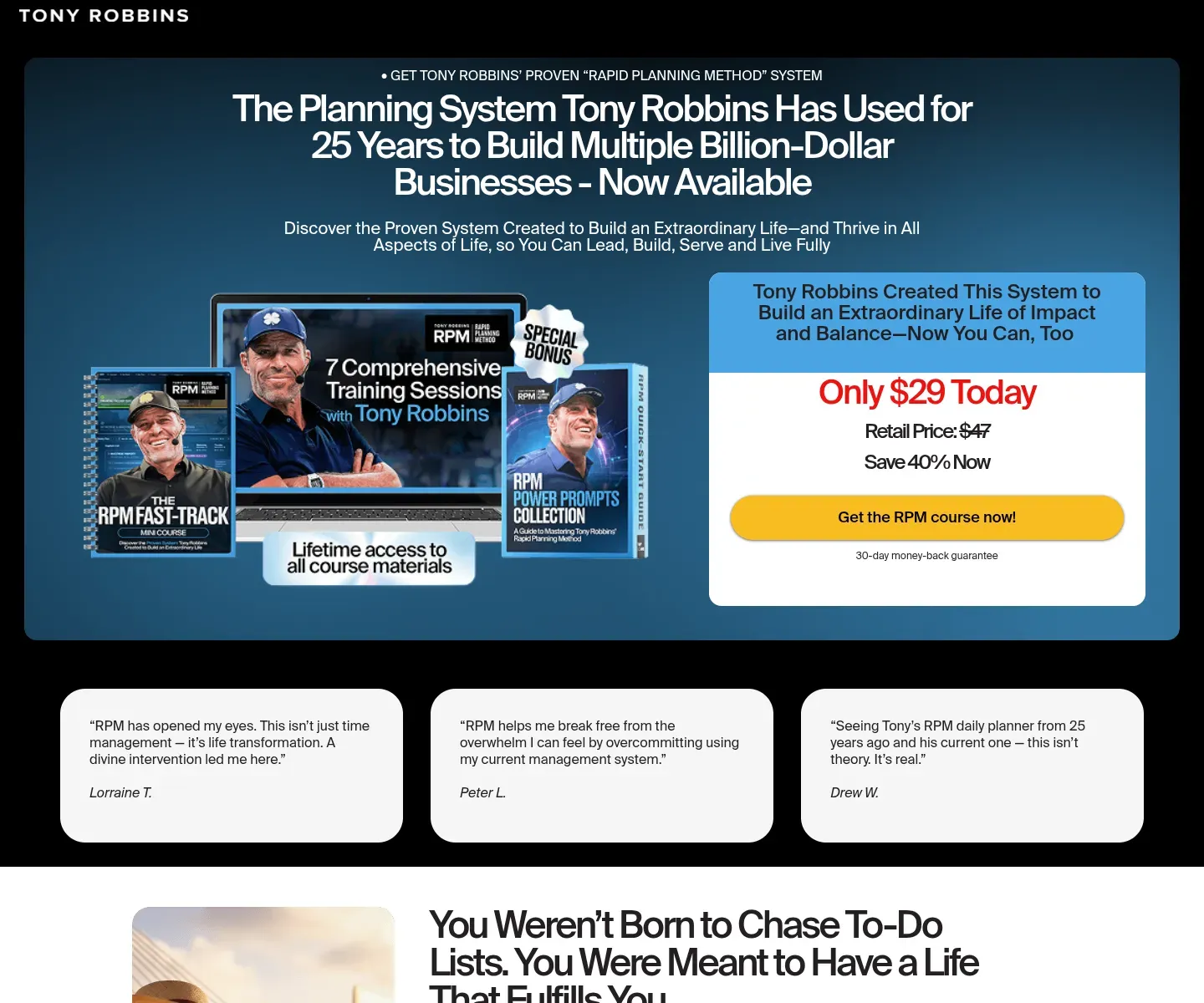 Tony Robbins $29 Planning System